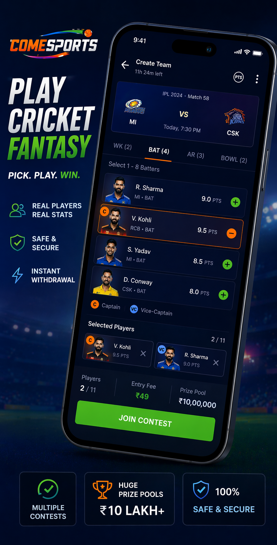 mplgame cricket lineup planning